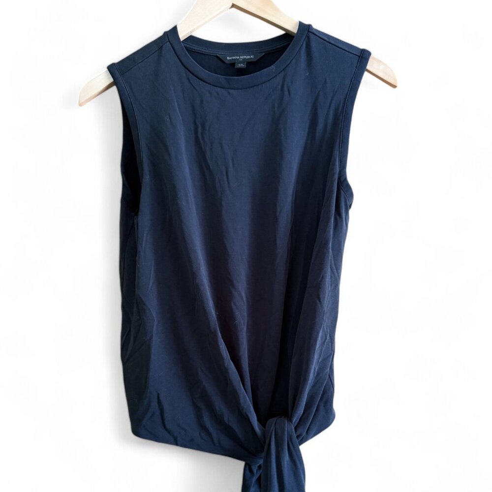 Banana Republic Black XS Tie Front Tank